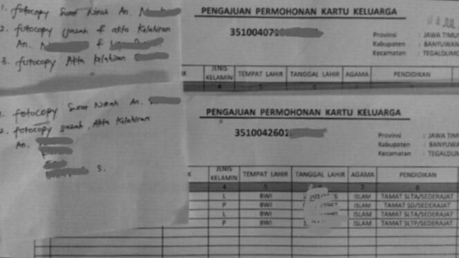 
Warga Tegaldlimo Keluhkan Adanya Calo Pembuatan KK