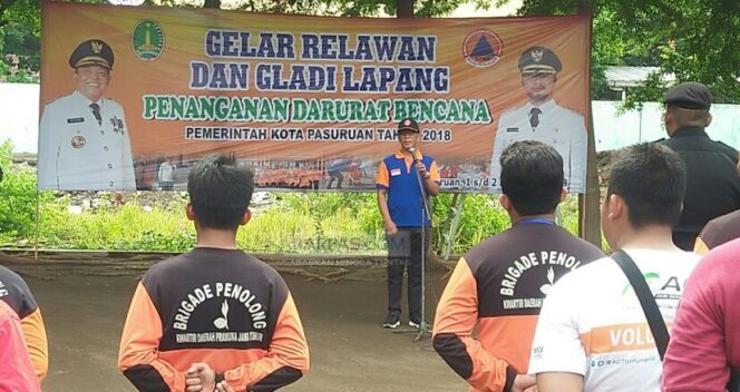 
150 Relawan di Pasuruan Ikuti Apel Gladi Penanganan Darurat Bencana