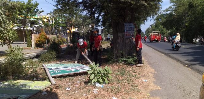 
Satpol PP Probolinggo Tertibkan Puluhan Reklame yang Langgar Perbup