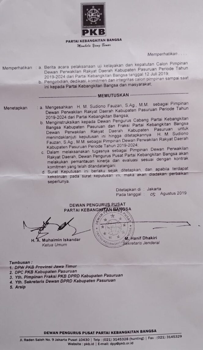 
Baru PKB yang Pertama Kali Kirim Nama Calon Ketua Dewan