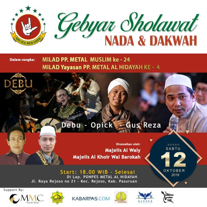 
Besok! Opick Tombo Ati dan Debu Akan Meriahkan Milad Ponpes Metal Muslim Pasuruan