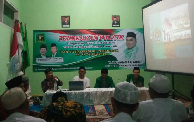 
DPC PPP Kota Pasuruan Gelar Pendidikan Politik dan Sosialisasi UU Pesantren di Ponpes Arghob