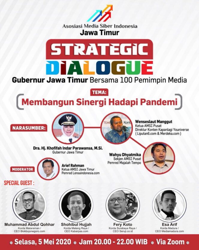 
Besok, AMSI Akan Gelar Dialog 100 Pemimpin Media Online dengan Gubernur Jatim