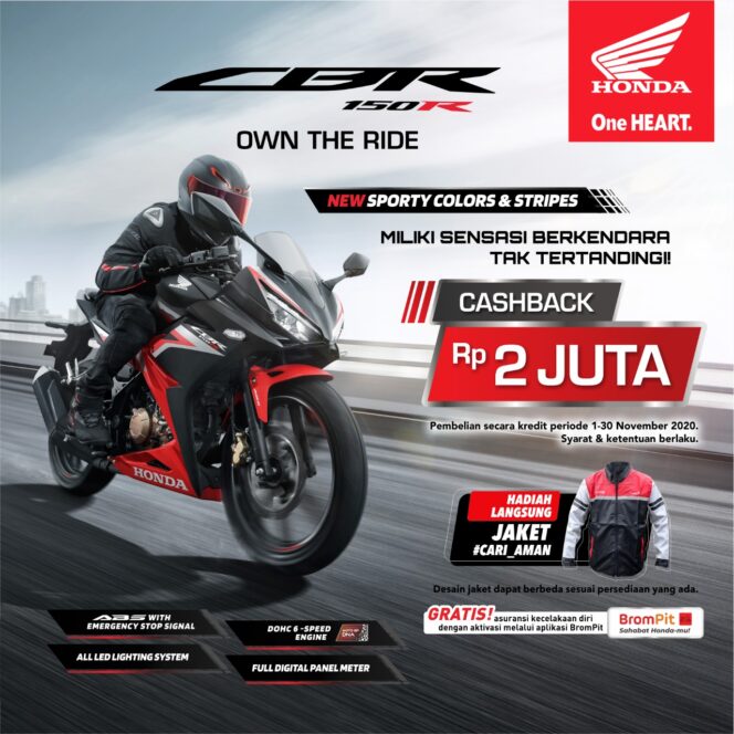 
Dapatkan Promo Cashback untuk Pembelian Motor Sport Honda