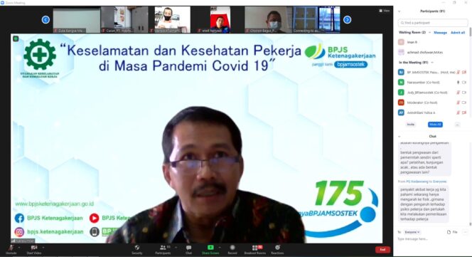 
BPJAMSOSTEK Pasuruan Gelar Webinar Bertajuk Keselamatan dan Kesehatan Pekerja di Masa Pandemi Covid-19