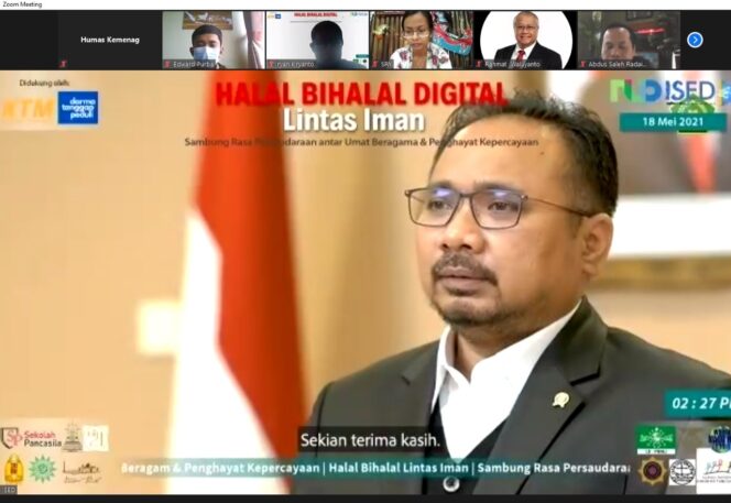 
Halal Bihalal Lintas Iman, Menag Gus Yaqut: Toleransi Jangan Terbatas pada Simbolik Perayaan
