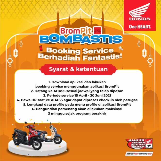
Hanya di Aplikasi Brompit, Booking Service Dapat Motor