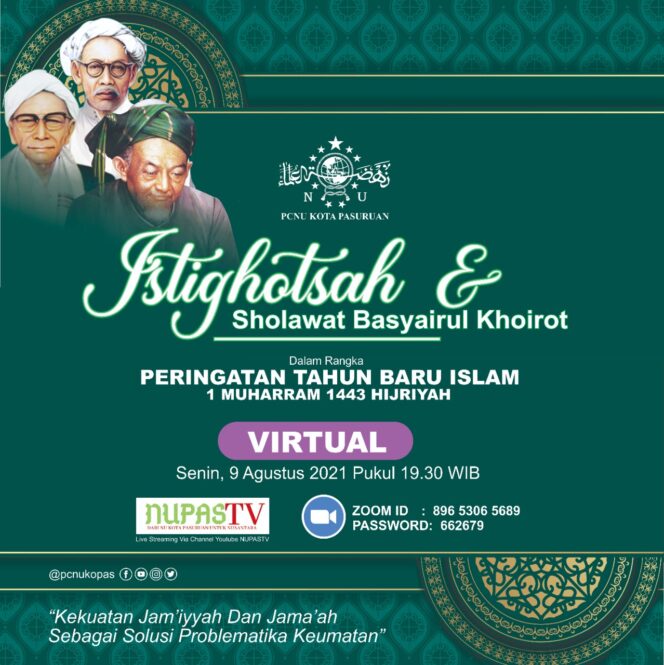 
Malam Ini, PCNU Kota Pasuruan Gelar Istighotsah & Sholawat Basyairul Khoirot via Virtual
