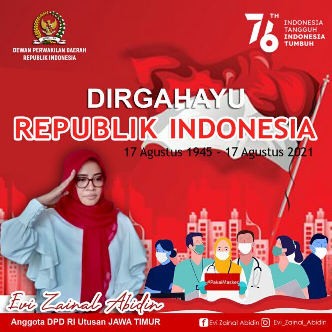 
Momentum HUT RI ke-76, Begini Pesan Senator Evi Zainal untuk Masyarakat