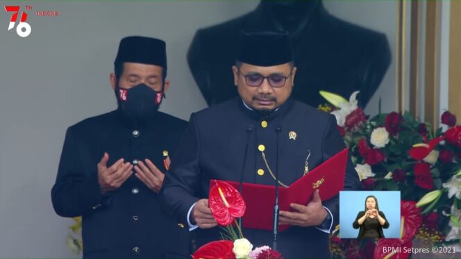 
Upacara HUT ke-76 Kemerdekaan RI, Menag Doakan Terjaganya Keindahan Negeri