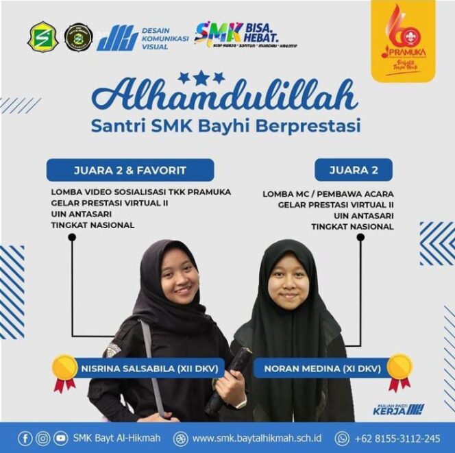 
Dua Santri SMK Bayt Al-Hikmah Raih Juara Pramuka Tingkat Nasional