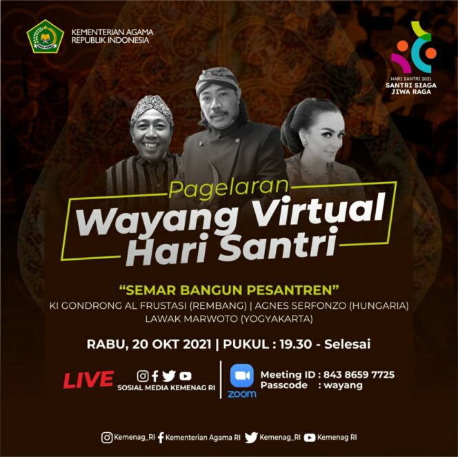 
Hari Santri 2021, Kemenag Gelar Wayang Virtual ‘Semar Bangun Pesantren’
