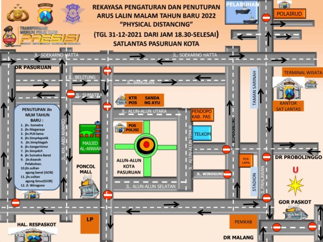
Ini Lokasi di Kota Pasuruan yang Akan Ditutup Saat Malam Tahun Baru