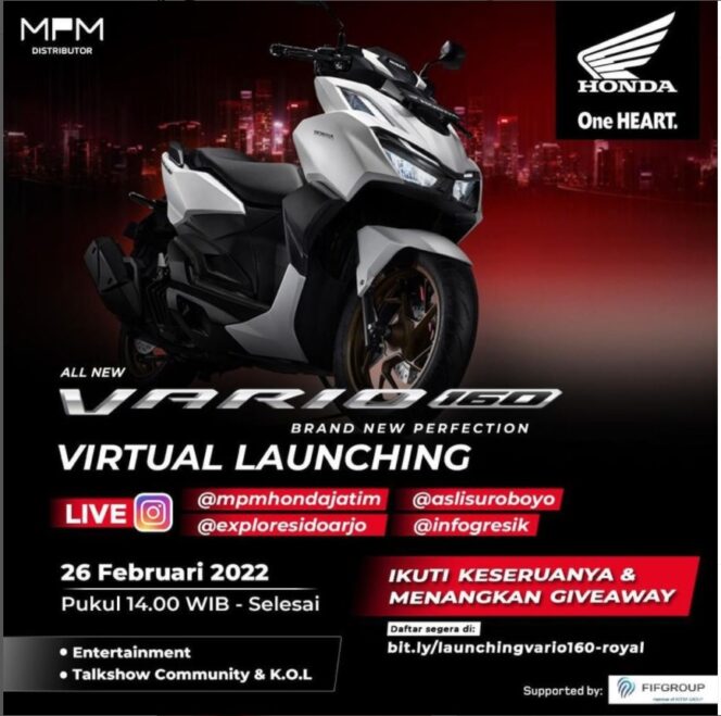 
Ikuti Keseruan Virtual Launching All New Honda Vario 160, Dan Menangkan Givewaynya