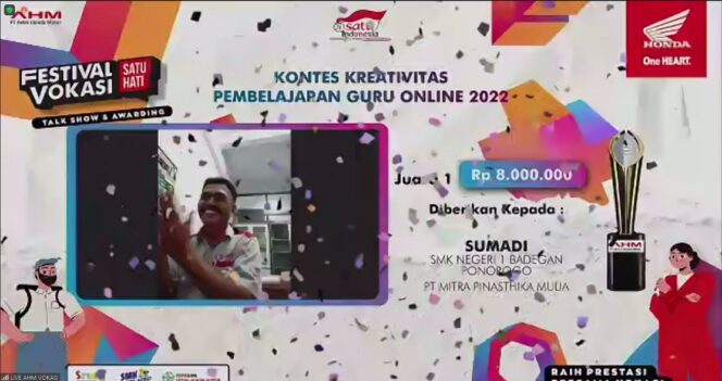 
Sukses Bina SMK TBSM, MPM Honda Jatim Terima Penghargaan Astra Honda Motor