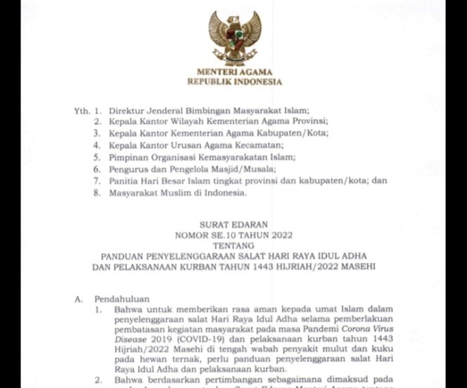 
Kemenag Terbitkan Edaran Pelaksanaan Kurban 2022