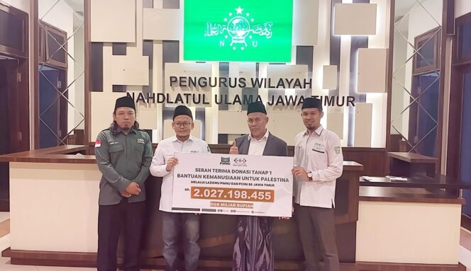 
Tahap Pertama, LAZISNU se-Jatim Serahkan Donasi Palestina Sebesar Rp 2,6 Miliar