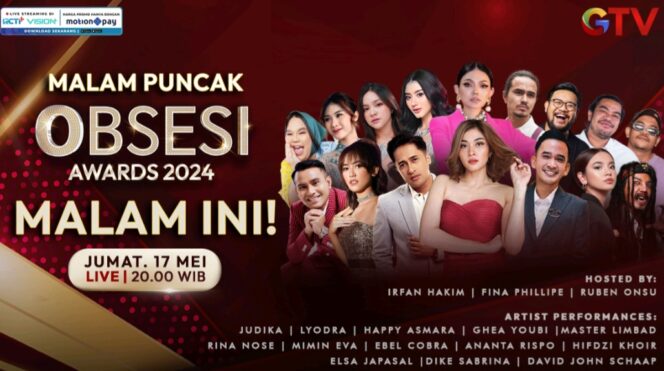 
Malam Ini Lyodra dan Judika Bakal Meriahkan Malam Puncak Obsesi Awards 2024