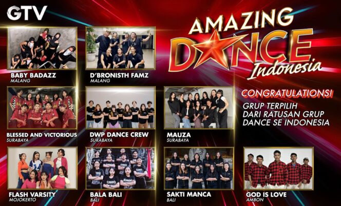 
Congratulations! 9 dari 35 Grup Ini Terpilih Lolos Audisi Amazing Dance Indonesia