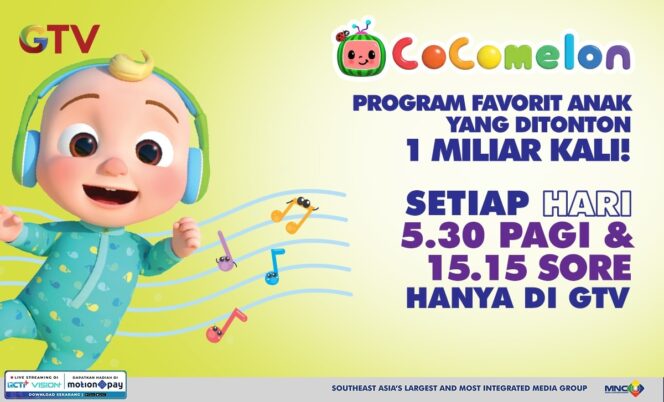 
Kabar Gembira, Cocomelon Kini Tayang 2 Kali Sehari di GTV