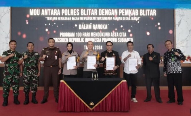 
Pjs Bupati Blitar MoU dengan Polres Blitar, Dukung Program Swasembada Pangan