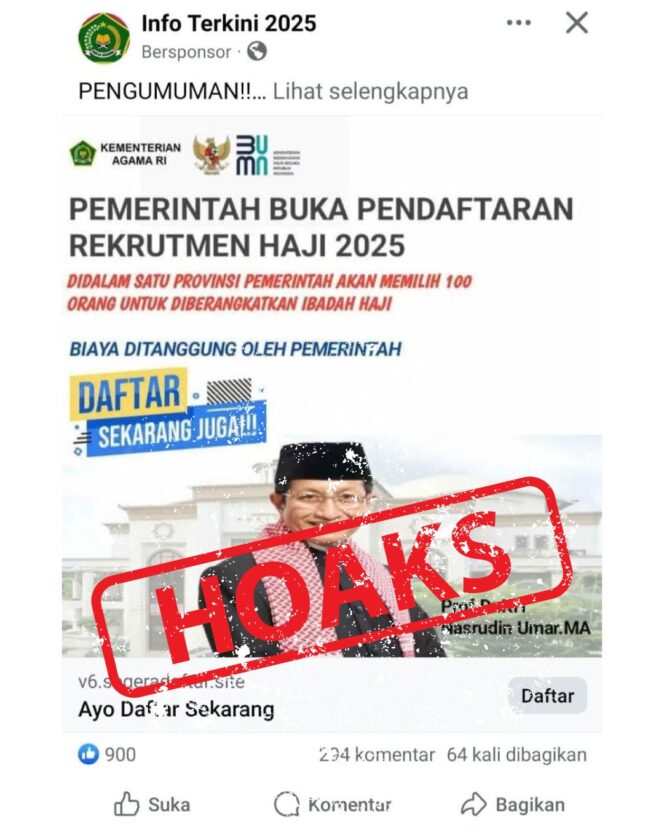 
Marak Hoaks Loker Petugas Haji, Biro HKP: Cek Infonya di Web dan Medsos Kemenag