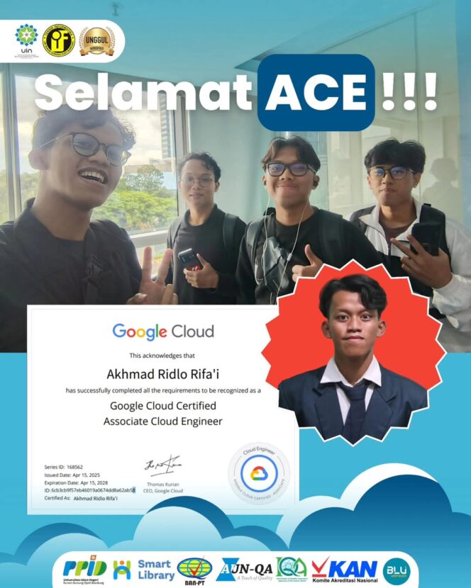 
Bikin Bangga Kuliah di UIN Bandung! Mahasiswa Teknik Informatika Raih Sertifikasi Profesional Google ACE