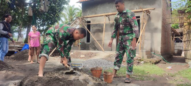 
Tinggalkan Anyaman Bambu, Tima Bahagia Pasukan TMMD Kodim Jember Bangun Rumahnya Berdinding Tembok