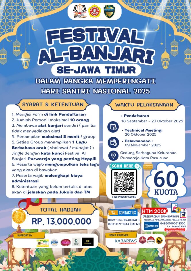 
Ikuti Festival Al-Banjari Se-Jawa Timur, Rebut Total Hadiah Rp 13 Juta