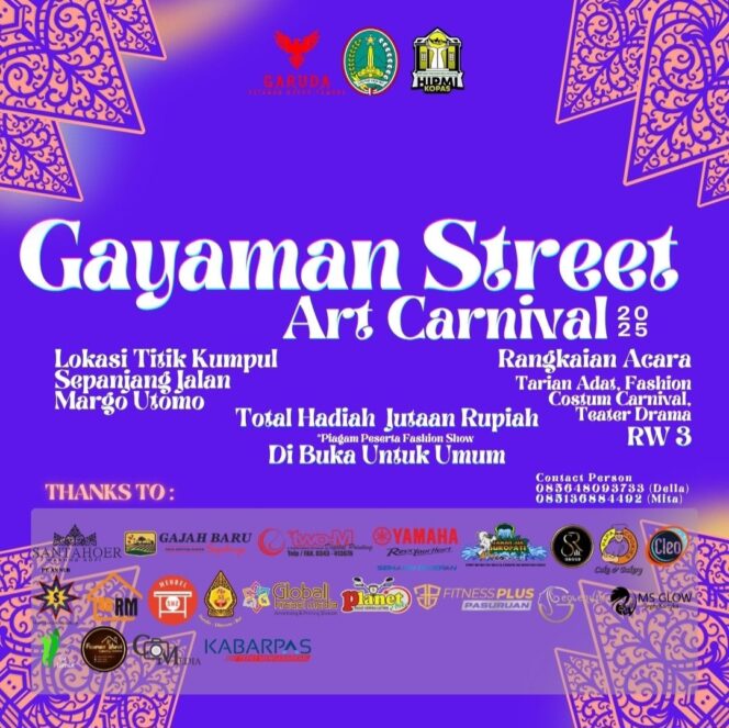 
Gayaman Street Art Carnival 2025 Siap Ramaikan Jalan Margo Utomo, Tawarkan Total Hadiah Jutaan Rupiah