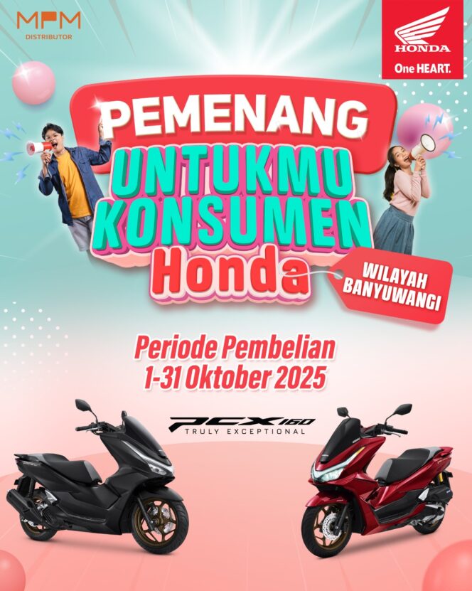 
Pemenang Undian Konsumen Honda di Banyuwangi Resmi Diumumkan, Kesempatan Masih Terbuka di Periode Berikutnya