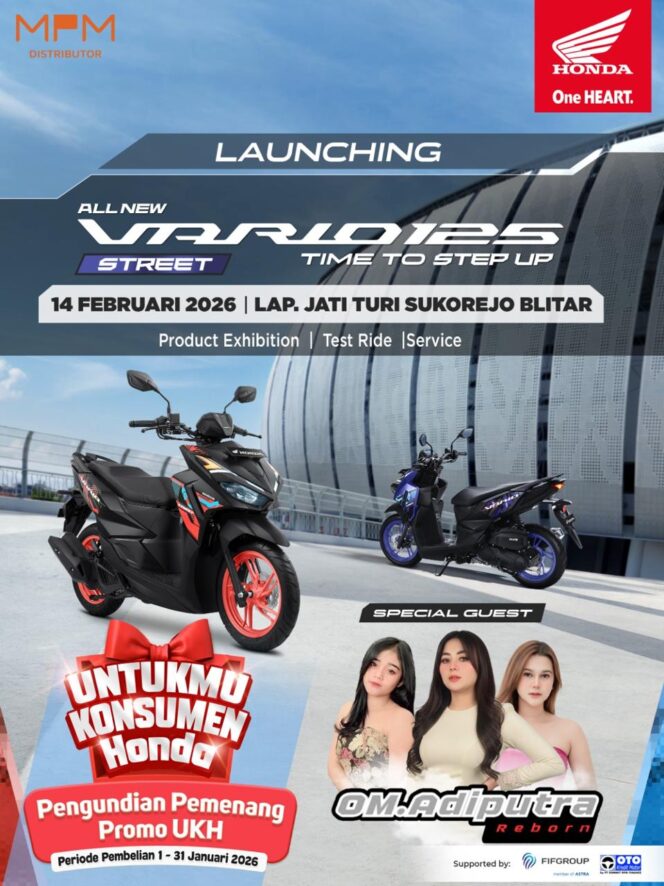 
Hari Ini Launching All New Vario 125 Street Hadir di 3 Kota Jawa Timur