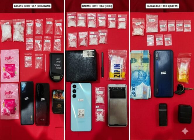 
Empat Pengedar Sabu Diciduk, Polisi Sita 28 Poket dari Tiga Lokasi
