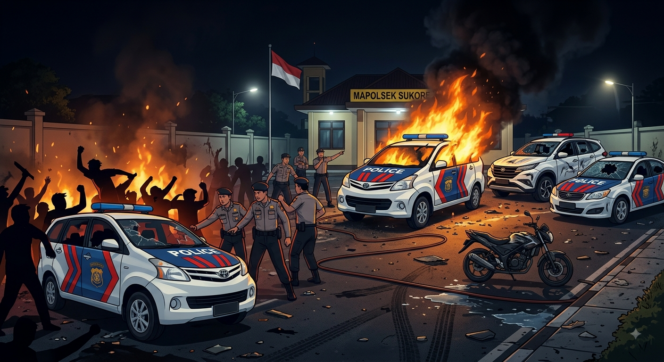 
Tiga Mobil Polisi di Pasuruan Rusak, Satu Dibakar