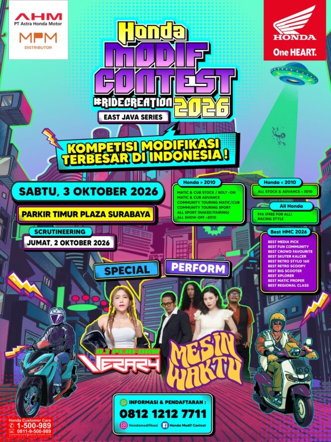 
Honda Modif Contest 2026 Hadir di Surabaya, Wadah Kreativitas Modifikator dan Komunitas Honda