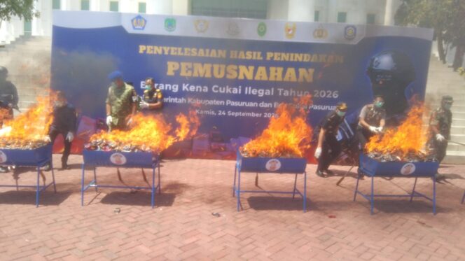 
Bea Cukai dan Pemkab Pasuruan Musnahkan BKC Ilegal Senilai Rp9,3 Miliar