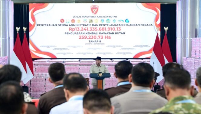 
Presiden Prabowo Apresiasi Satgas PKH, Selamatkan 6,2 Juta Hektare Hutan Senilai Hampir Rp400 Triliun
